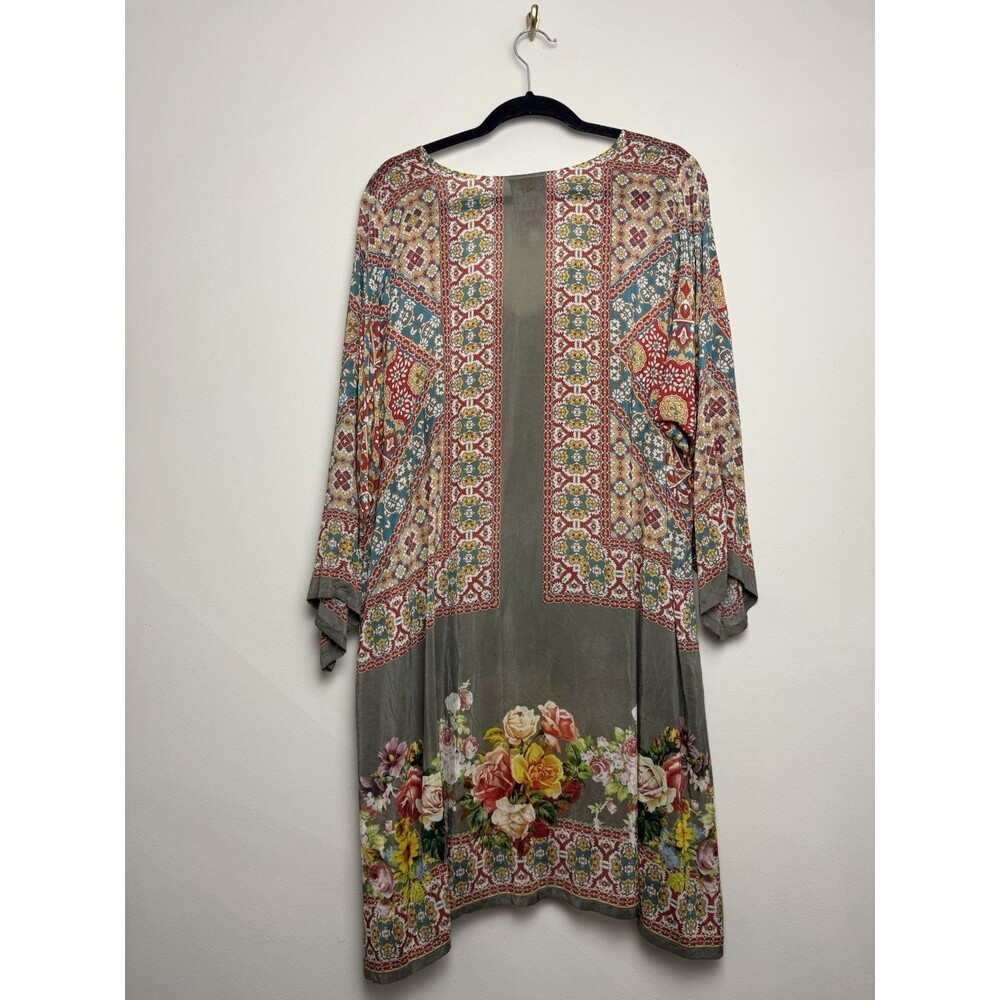 Johnny Was Womens Tunic Top Size XL Rayon 3/4 Sleeve Printed V Neck Long - Picture 3 of 6